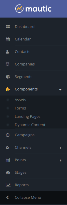 mautic sidebar