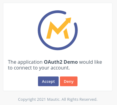 mautic oauth 2 grant screen