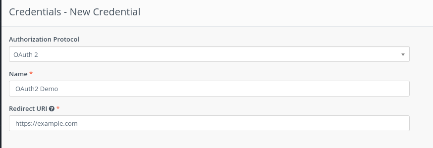 Oauth 2 credentials in mautic