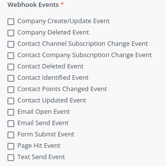 Mautic Event Types